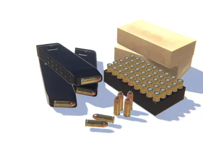 9mm Ammo Pack Low-poly 3D model purchase