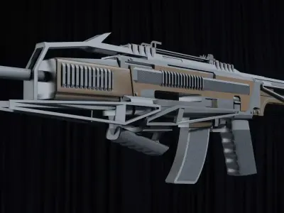 Assault Rifle Hellfire Low-poly 3D model