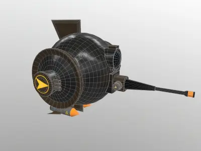 BattleBot Black Free low-poly 3D model