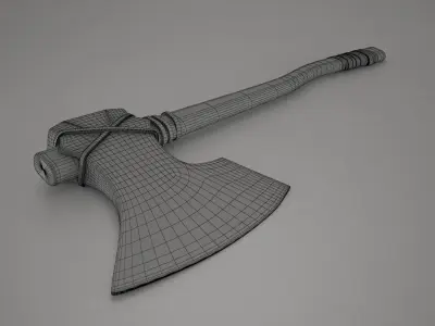 Battle Axe  Low-poly 3D model shop