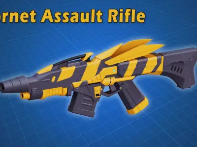 Hornet Assault Rifle Game Ready 3D Model Low-poly 3D model