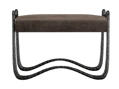 Hammered Bronze Bench 3D model