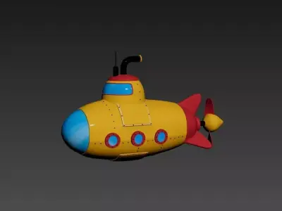 Toy Submarine Low-poly 3D model Low-poly 3D model
