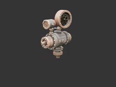 Steampunk Pressure Valve Low-poly 3D model