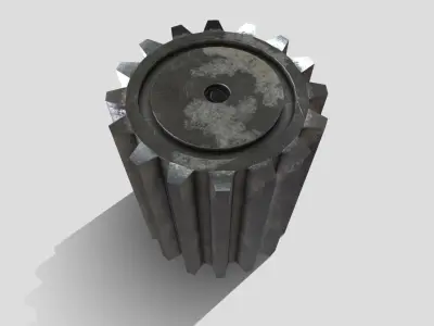 Low Poly Compound Gear  Low-poly 3D model