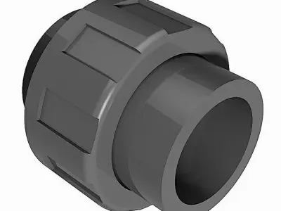 PVC Three Piece Unions - BSP Female x Socket End -  Free 3D model