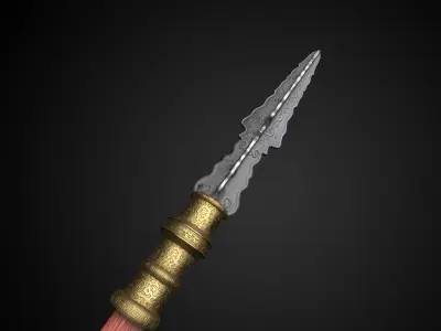 Ancient chinese weapons knife 3D model