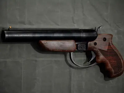 GAME READY DIABLO 12G SHOTGUN PISTOL PBR RIGGED Low-poly 3D model