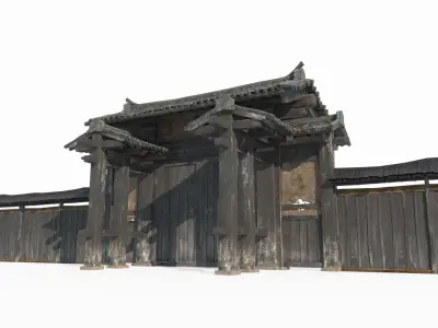 Asian Ancient Architecture Gate 3D model purchase