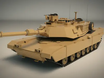 Low Poly Tank 02 Low-poly 3D model