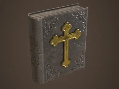 Old bible book Low-poly 3D model