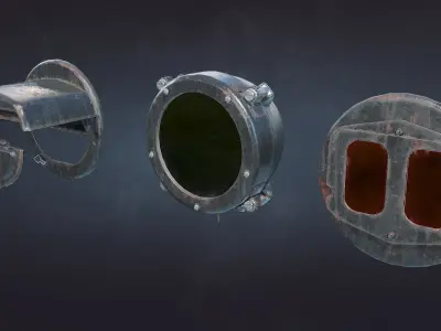 Tank Headlight FG-127 FG-126 FG-125 Low-poly 3D model