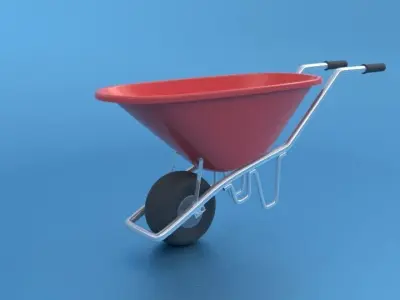 Low Poly Wheel Borrow Low-poly 3D model