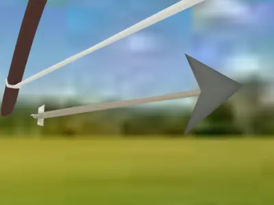 Traditional Wooden Bow and Arrow 3D model