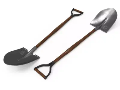shovel two shovels 3D model
