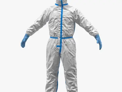Man in Disposable Medical Protective Suit 3D model