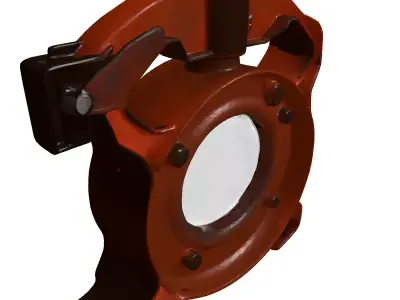 Rusty Industrial Pipe Clamp Valve 3D model