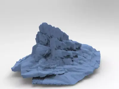 Beach Dark Rocks 2 3D model