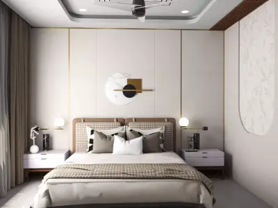 Modern Bedroom Scene 3D model purchase