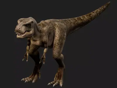dinosaur Low-poly 3D model 14