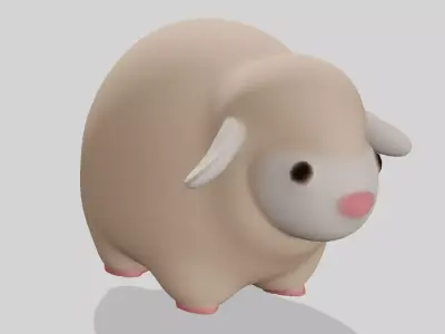 Cartoon sheep Low-poly 3D model purchase