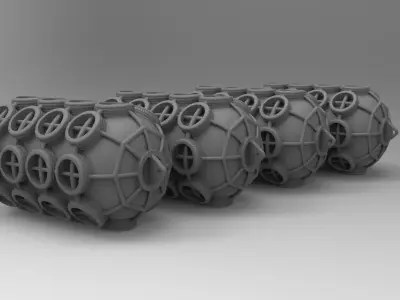 Fender B four plastic cylinders 3D print model