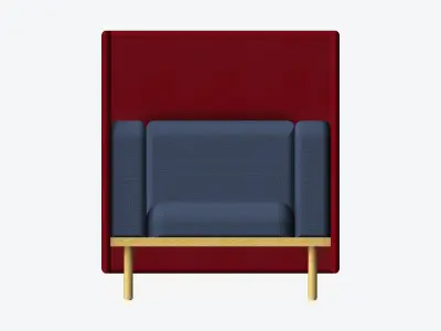 Furniture - Sofa - Contemporary - Flame - Chair Low-poly 3D model