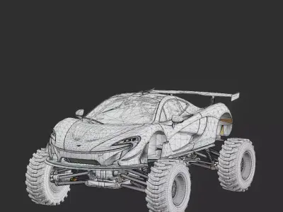 Monster McLaren Free low-poly 3D model
