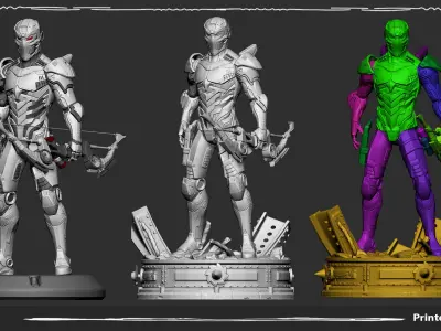 Printer 3D STL Hard Surface Robot Sci-fi Cyber Free 3D print model