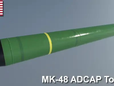 MK-48 ADCAP Torpedo Low-poly 3D model
