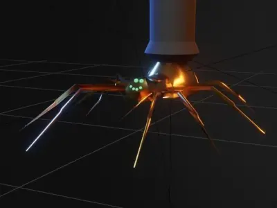 Staff sword with orange light 3D model