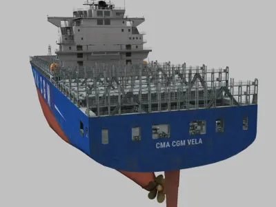 Container ship (New Panamax) + VTEL 3D model