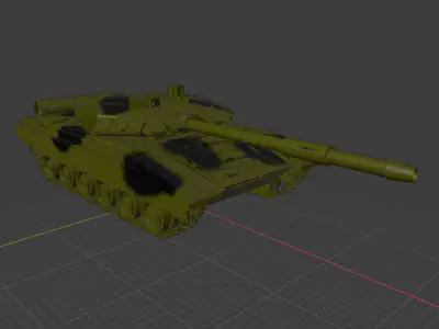 t-90 tank Low-poly 3D model get