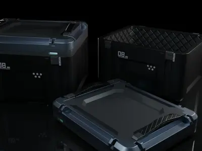 Crate 3d storage case with two compartments 3D model
