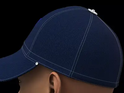 Jeans Baseball Cap 3D model