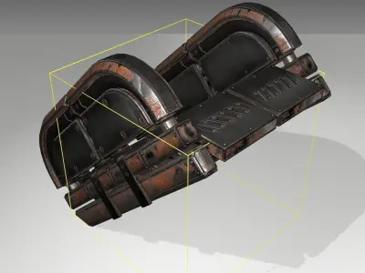 Futuristic Stairs - 31 - Rusty Textures Low-poly 3D model