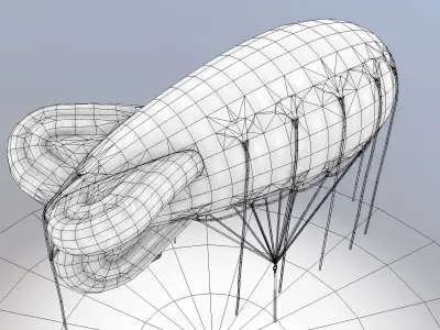 WW2 Barrage Balloon 01  Low-poly 3D model