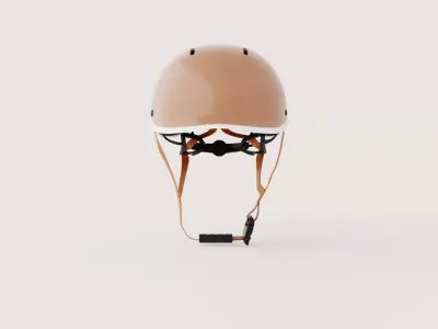 Urban Bicycle Helmet - Rose Gold Low-poly 3D model