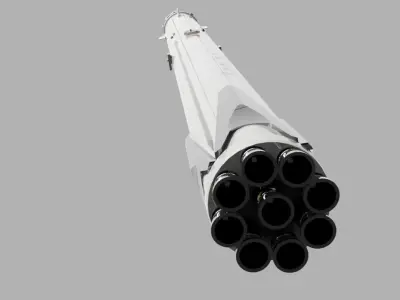 Falcon 9 rocket model Free 3D model