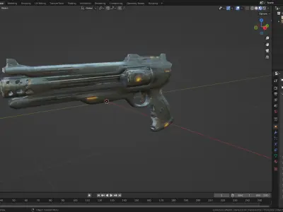 Sci-Fi Gun 02 Low Poly Game Ready Asset Low-poly Low-poly 3D model