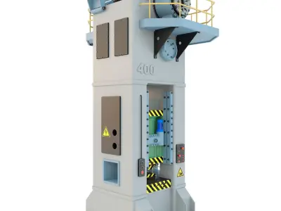 Industrial mechanical press-stamping machine tool KB9536 3D model