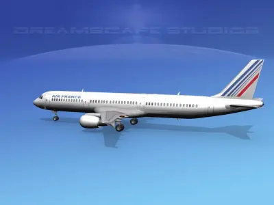 Airbus A321 Air France 3D model purchase
