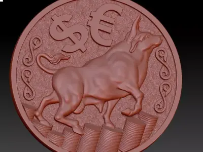 Bull trader amulet pendant 3D print model