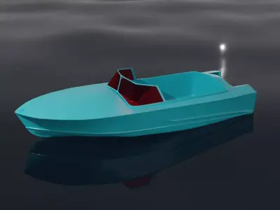 Boat or yacht on sea waves 3D model