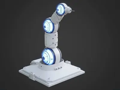 Industrial Robots Scifi Low-poly 3D model