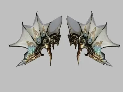 White Wing Low-poly 3D model