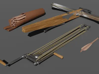 Siege Crossbow Low-poly 3D model