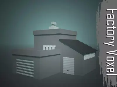 Factory Voxel  Low-poly 3D model