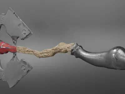 Double-edged axe high poly Free 3D model