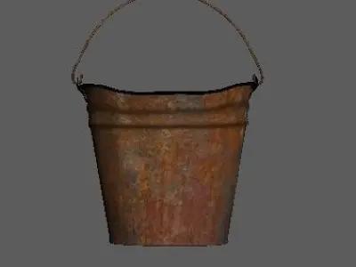 Rusty metal lowpoly bucket Low-poly 3D model